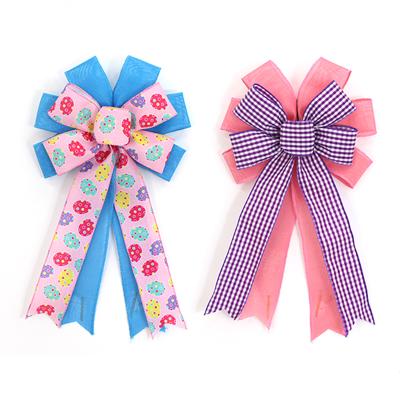 China In Stock China Wholesale 11.6x21.2cm Colorful Purple Pink Bunny Rabbit Ribbon Bow Cute For Easter Garland Arch Holiday Decoration for sale