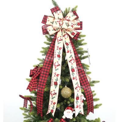 China Christmas (should be changed according to different holiday) 2021 Newest Large Red Buffalo Plaid Bows for Christmas Bow Garland Tree Gift Wrapping Indoor Outdoor Home Decoration for sale