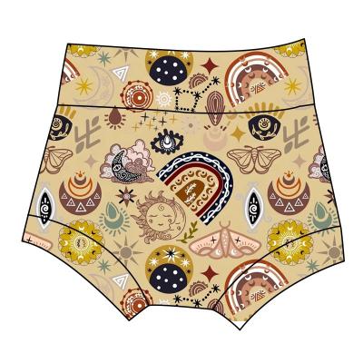 China Breathable Customize Kids Bummies Girl Shorts Panties Sun Moon Pattern Western Girl High Quality Shorts for sale