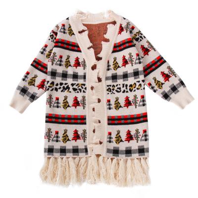 China Hot Sale Kids Girl Cardigan Sweater Christmas Women Clothes Anti-Shrink Mommy and Me Clothing for sale