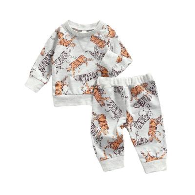 China Autumn Kids Boy's Casual Baby Clothing Set Tiger Hoodie Tracksuit Leggings Outfits Clothes Cotton Winter Warm Wholesale Clothes for sale