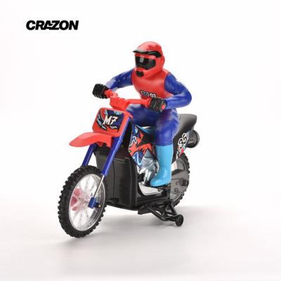 China Rubbing Toy Crazon Remote Control 1:10 Stunt Function 4 Channel Rc Motorcycle Toy for sale