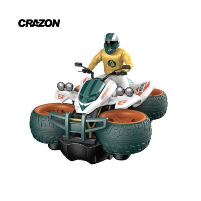 China Rubbing Toy Crazon Wholesale Customized 1:14 Scale Stunt Motorcycle Water-land Remote Control Amphibious RC Car for sale