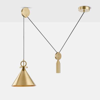 China Modern Minimalist Chandelier Personalized Geometric Lines Iron Creative Restaurant Gold Pendant Lamp for sale