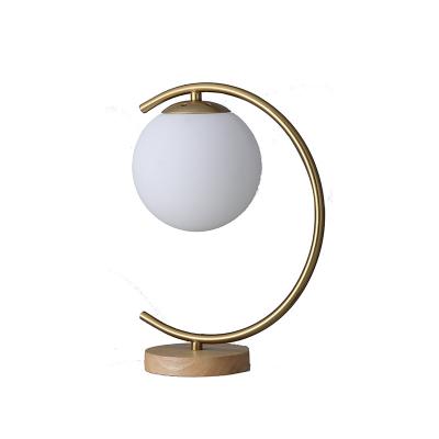 China Hot Modern Nordic Modern Glass Ball Gold Glass Ball New Design Simple Touch Table Lamp Bedside Table Lamp for sale