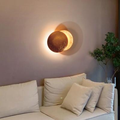 China Modern Italian Design Lamp Wall Like Rotating Moon Lunar Eclipse Alloy Wall Lamp For Bedroom Use for sale