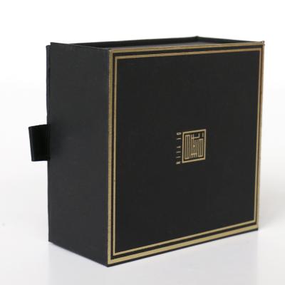 China Biodegradable Custom Logo Printing Small Black Paper Cardboard Gift Box For Packaging for sale