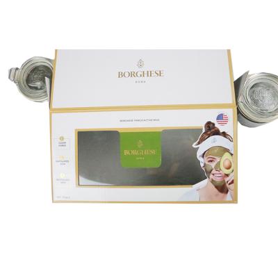 China Recyclable Custom Luxury White Paper Box Skin Care Set Cardboard Packaging Box With Clear Window for sale