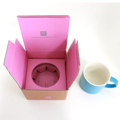 China Recyclable Custom Folding Printed Corrugated Shipping Cardboard Cup Packaging Paper Cup Luxury Box Cup Packaging Box for sale