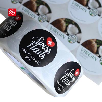 China Waterproof Custom Printed Self Adhesive Roll Bottle Label Sticker Vinyl Logo Printing for sale