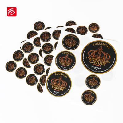 China China Supplier High Quality Waterproof Vinyl Circle Around Gold Foil Stamping Flat Sheet Adhesive Sticker for sale