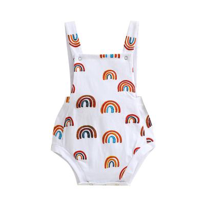 China Hot Selling Ribbed Spandex/Cotton Infants Rainbow Baby Romper Factory In Stock for sale