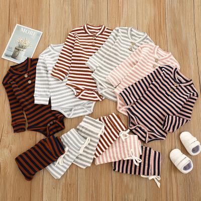 China Spandex/Cotton Baby Boy Romper Newborn Infant Baby Outfit Sets Long Sleeve Tops Pants 2pcs Clothes Set for sale