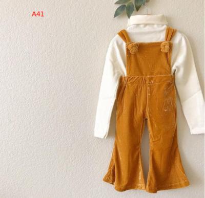 China Wholesale Spandex / Cotton Korean Kids Clothes Little Girls Jumpsuit Dressing Sets Drops for sale