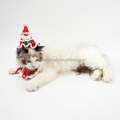 China Small DETACHED Dog Cat Collar Santa Claus Hat Christmas Set DIY Pet Dog and Cat Collars for sale