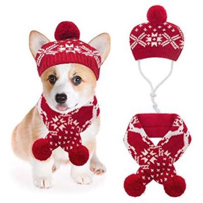 China Viable New Design Custom Dog Supplies New Christmas Pet Modern Dog Hat And Scarf for sale