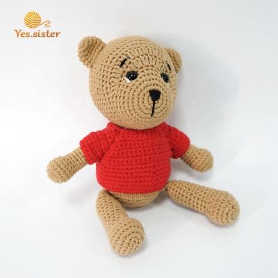 China Sustainable High Quality Cotton Knitting Interactive Toy Dog Teddy Bear Pet Toys Dog Treat Toy for sale