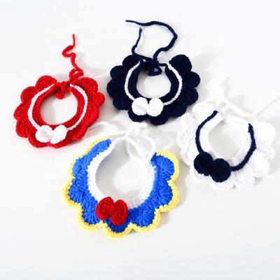 China DETACHED Handmade Knit Cotton Designers Luxury Dog Collar Pet Collars For Dogs for sale