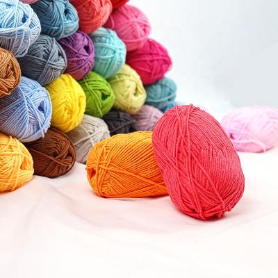 China Baby Anti-static Soft Yarn Cotton Crochet Milk Knitting Yarn Rainbow Blended Yarn for sale