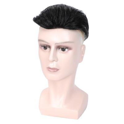 China Uniky Hair Wigs Natural Wave Human Hair Toupee Replacement Mens Hair Wigs Lace Base With Poly Around Ready To Ship for sale