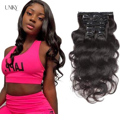 China Uniky Straight New Arrival Top Quality Body Wave Clip In Hair Extensions For Wholesale Unprocessed 100% Virgin Hair for sale