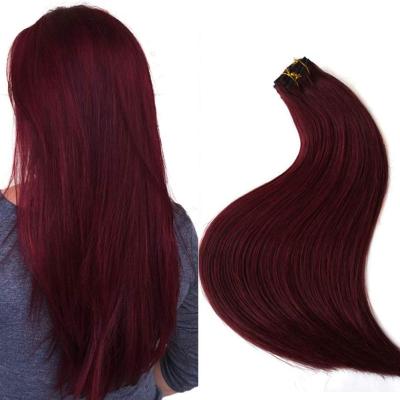 China Wholesale Thick Body Wave Uniky Bottom 24inch Full Body Wave 99j Main Clip In Hair Extension For Fashion Women for sale