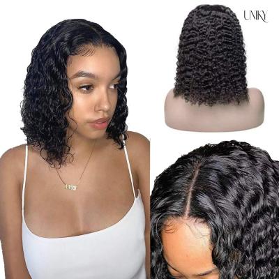 China Uniky Bob Wig Full Machine Made Water Wave Wigs Water Wave Hair Wigs Cuticle Aligned Hair Vendors for sale