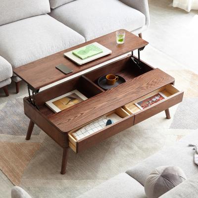 China Living Room Furniture Designer Recommend Wooden Storage Modern Cabinet Coffee Table (Other) Adjustable Coffee Table Natural Wood Solid Oak for sale