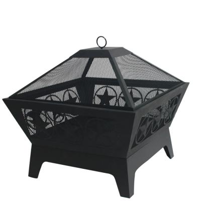 China Top Selling ODM Stocked Customize Square Fire Pit With BBQ Grill for sale