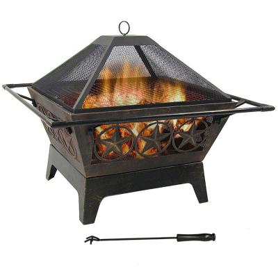 China Stocked ODM Factory Supply Square BBQ Fire Pit For Outdoor for sale