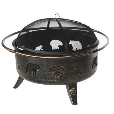 China Stocked Steel ODM Outdoor Bear Antique Fire Pit for sale