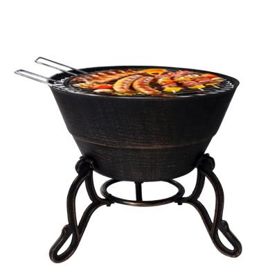 China Wholesale Cast Iron Fire Pit Stocked With BBQ Grill for sale