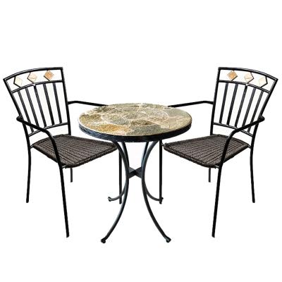 China Iron Outdoor Furniture Mosaic Modern Design Table Outdoor Mosaic Table Set for sale