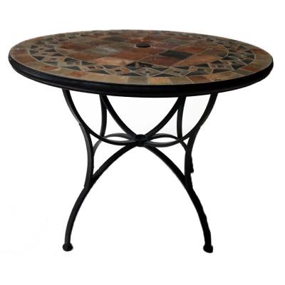 China Outdoor Outdoor Mosaic Table Bistro Furniture Portable Metal Mosaic Table and Chair for sale