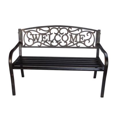 China Patio Bench Hot Sale Cast Iron Welcome Bench For Garden for sale