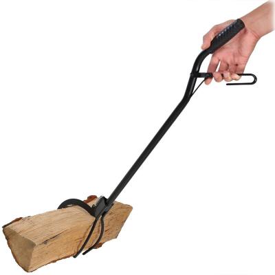 China Easily Cleaned Fire Pits Accessories Log Tongs Indoor Fire Tools Wood Grabber for sale