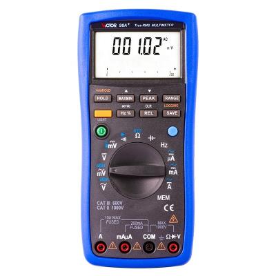 China USB Touch VICTOR 98A+ Multimeter T RMS 22000 Counts RTD PT100 Thermocouple Tester LCD Backlight Portable USB AC/ Ammeter Ohm Voltmeter DC for sale