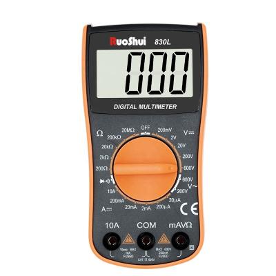 China Students 2000 RuoShui830L Palm Digital Multimeter Counst String Voltage Resistance Manual RTS Multimetro Victor Electrical Tester 830L for sale