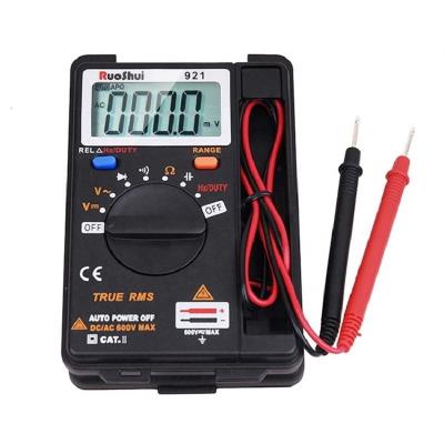 China RuoShui 921 Multimeter 4000 Counts Mini Auto Range Resistance Transistor Capacitance Tester Ammeter Belt Foldable Digital Multimeter 921 for sale