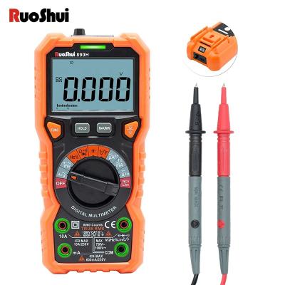 China RuoShui 890H Multimeter YES High Accuracy 6000 Counts Range True Smart Auto RMS NCV Tester Anti-burning Universal Multimeters for sale