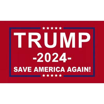 China Wholesale Education Trump For President 2024 Banner With Brass Grommets 3x5 Ft Election Trump 2024 Presidential Red Back America Flag for sale