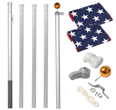 China Flagpole FLYING Rotating Aluminum Install Flagpole 20ft 25FT 30FT Flag Pole Kit With 3*5ft Rotatable Flag Design for sale