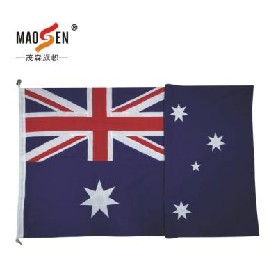 China High Quality Hanging Banner Custom Flags Australian Flag Woven Stitched Embroidered Flag for sale