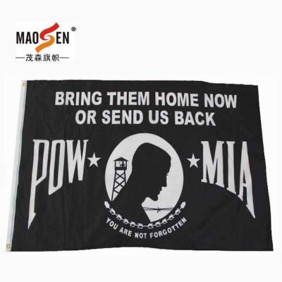 China Wholesale Custom Size Pattern Hanging POW Flag Stock USA Sewn Stripes Promotional Embroidered Flags for sale