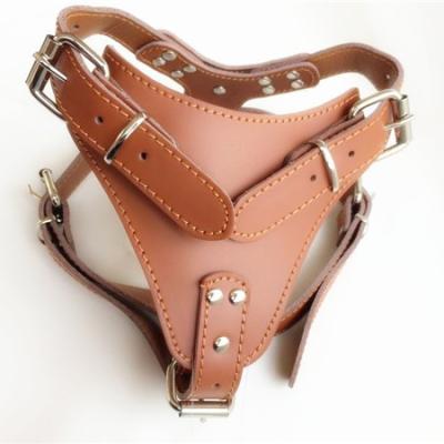 China Large Sustainable Leather Pet Harness for sale