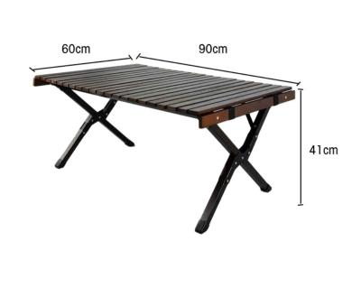 China Portable Outdoor Wooden Structure Stabilized Table Camping Foldable Camping Dining Table Egg Roll Z0001-2 for sale