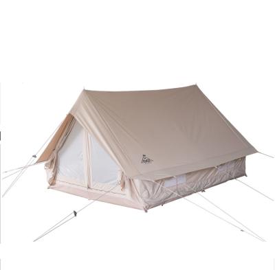 China Glamping 3m 5m Camouflage/Field Game Glamping Bell Tent Safari Tent Luxury Cotton Canvas Tent Windproof Waterproof for sale