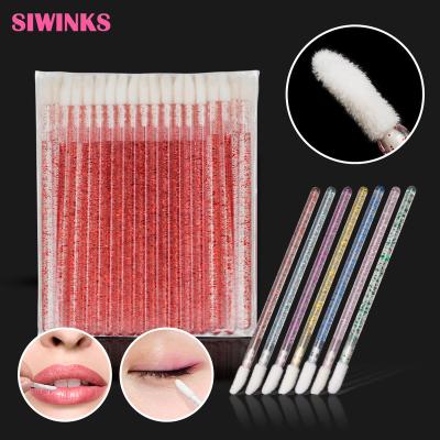 China Disposable Disposable Lip Brush Eyelash Sweeps Crystal Lashes Micro Brushes Eyelash Extension Applicator Remover Beauty Makeup Tools for sale