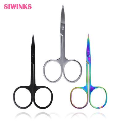 China Hot Selling Stainless Steel Chameleon Curved Eyebrow Scissors Makeup Manicure Scissors Nail Cuticle Leading Tools for sale