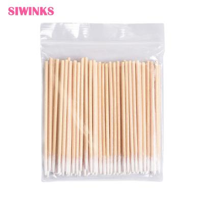 China Top Selling 100pcs/Bag Disposable Permanent Cotton Wood Eyelash Pad Micro Brush Applicator Makeup Tools for sale